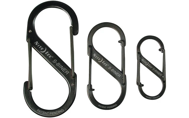 Nite Ize S-Biner Edelstahl Doppelkarabiner Schwarz 2 Nite Ize S-Biner Edelstahl Doppelkarabiner Schwarz – Bild 2