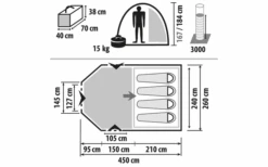 Berger Zelt Campo 4 Air Schwarze Schlafkabine
